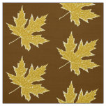 Oak leaf - mustard gold and brown fabric