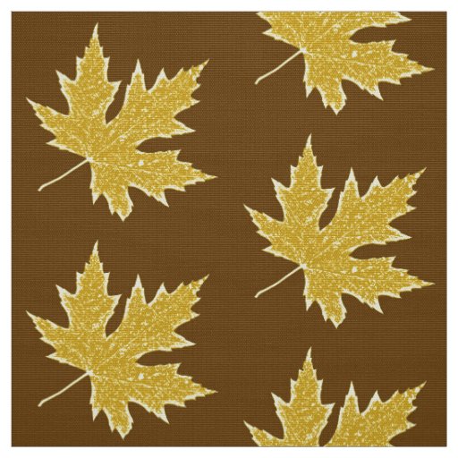 Oak leaf - mustard gold and brown fabric