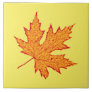 Oak leaf - orange and mustard gold ceramic tile