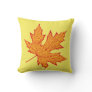 Oak leaf - orange and mustard gold throw pillow