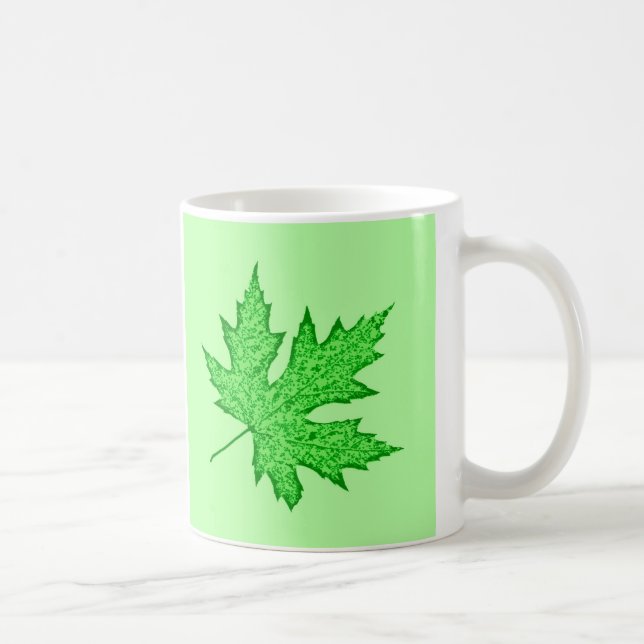 Oak leaf - shades of green coffee mug (Right)