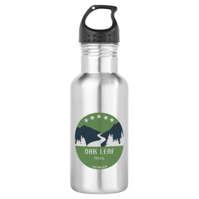 Oak Leaf Trail Stainless Steel Water Bottle (Front)