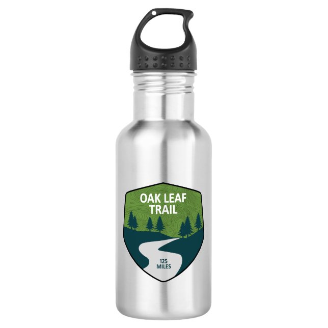 Oak Leaf Trail Stainless Steel Water Bottle (Front)