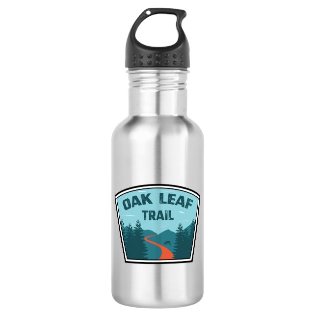 Oak Leaf Trail Stainless Steel Water Bottle (Front)