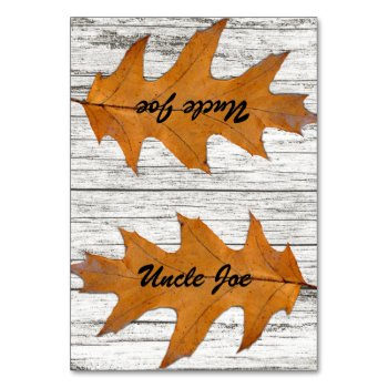 Oak Leaf Wood Name Template Place Cards by fallcolors at Zazzle