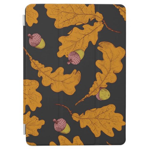 Oak leaves acorns autumn pattern iPad air cover