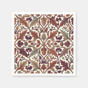Oak Leaves Acorns Berries William Morris Style Napkins