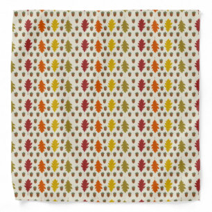 Oak leaves and Acorns Fall Autumn Patterned Bandana