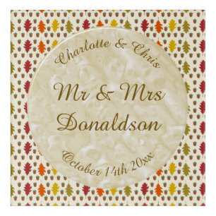 Oak leaves and Acorns Fall Autumn Wedding Custom Acrylic Print