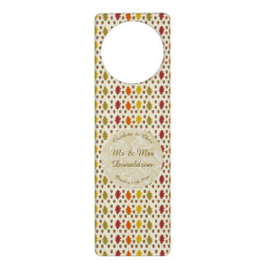 Oak leaves and Acorns Fall Autumn Wedding Custom Door Hanger