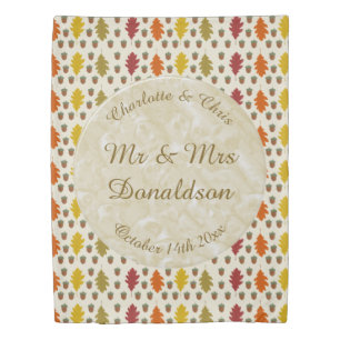 Oak leaves and Acorns Fall Autumn Wedding Custom Duvet Cover