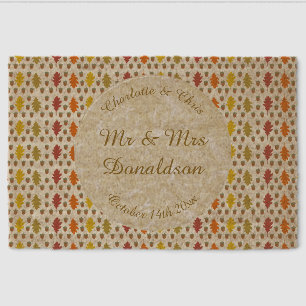 Oak leaves and Acorns Fall Autumn Wedding Custom Fiber Doormat
