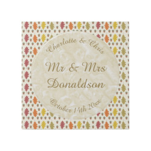 Oak leaves and Acorns Fall Autumn Wedding Custom Gallery Wrap