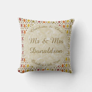 Oak leaves and Acorns Fall Autumn Wedding Custom Outdoor Pillow