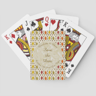 Oak leaves and Acorns Fall Autumn Wedding Custom Poker Cards