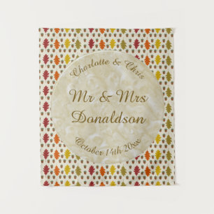 Oak leaves and Acorns Fall Autumn Wedding Custom Tapestry