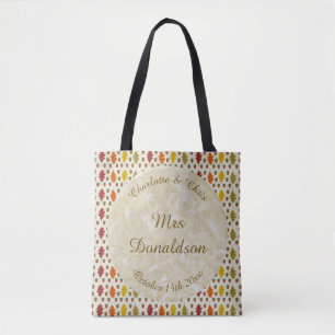 Oak leaves and Acorns Fall Autumn Wedding Custom Tote Bag