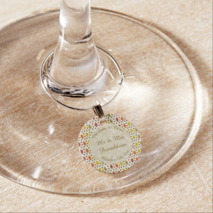 Oak leaves and Acorns Fall Autumn Wedding Custom Wine Charm