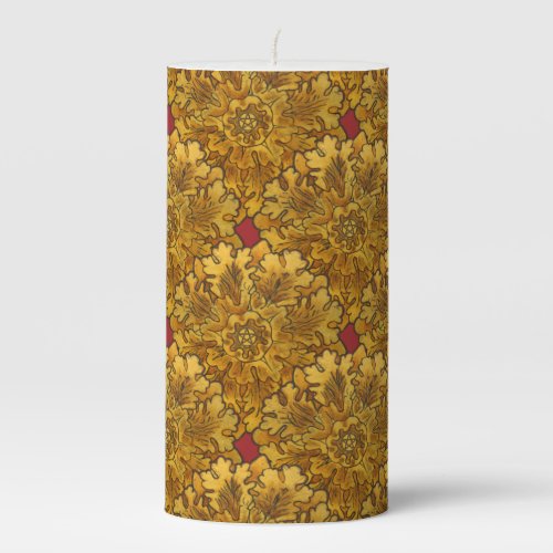 Oak Leaves and Pentacles Pillar Candle