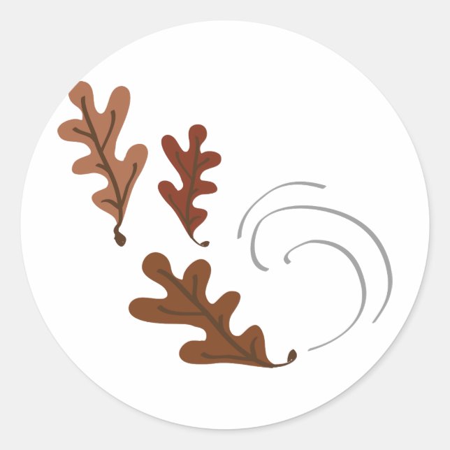 Oak Leaves Classic Round Sticker (Front)