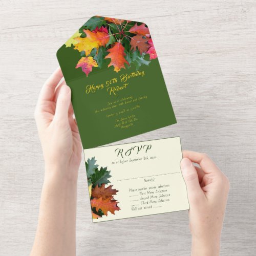 Oak Leaves Fall Birthday Celebration Invitation