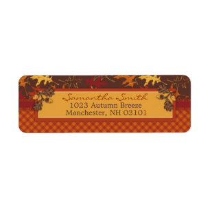 Oak Leaves in Fall Colors for Thanksgiving Label