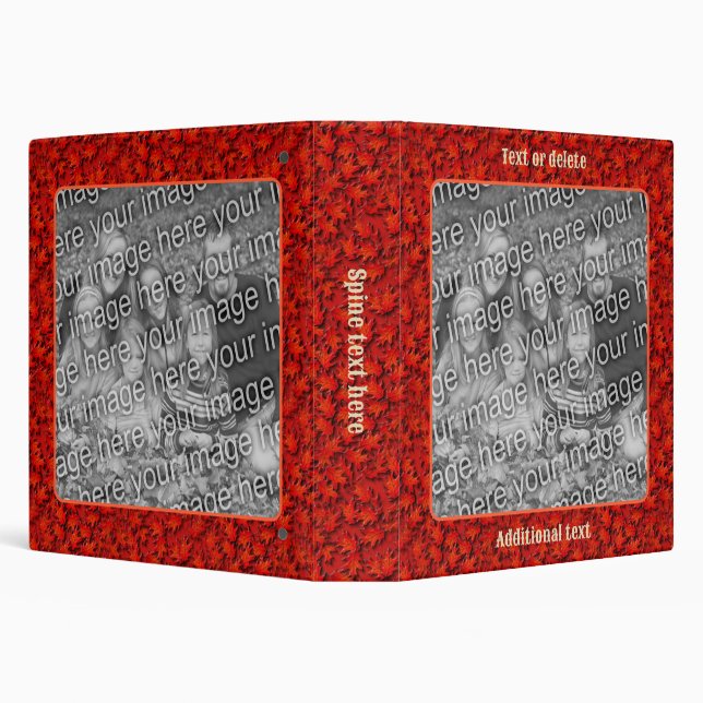 Oak Leaves Nature Art Frame Create Your Own Photo  3 Ring Binder (Background)