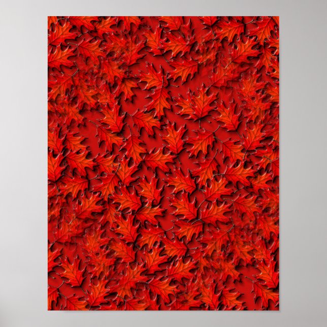 Oak Leaves Nature Art Pattern      Poster (Front)