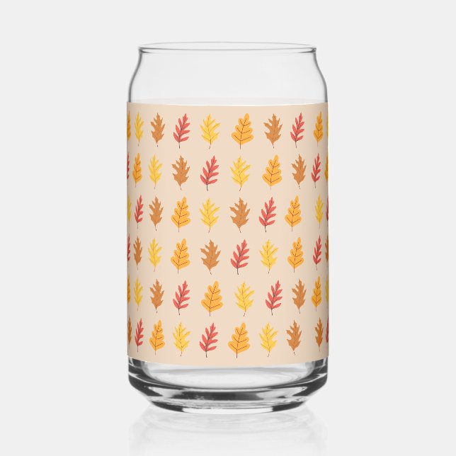Oak Leaves Pattern Can Glass (Front)