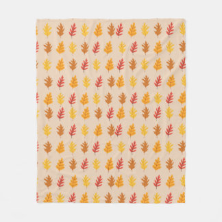 Oak Leaves Pattern Fleece Blanket