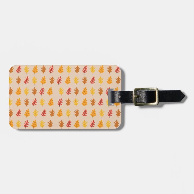Oak Leaves Pattern Luggage Tag (Front Horizontal)