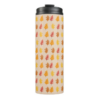 Oak Leaves Pattern Thermal Tumbler