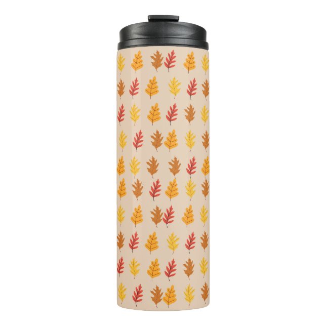 Oak Leaves Pattern Thermal Tumbler (Front)
