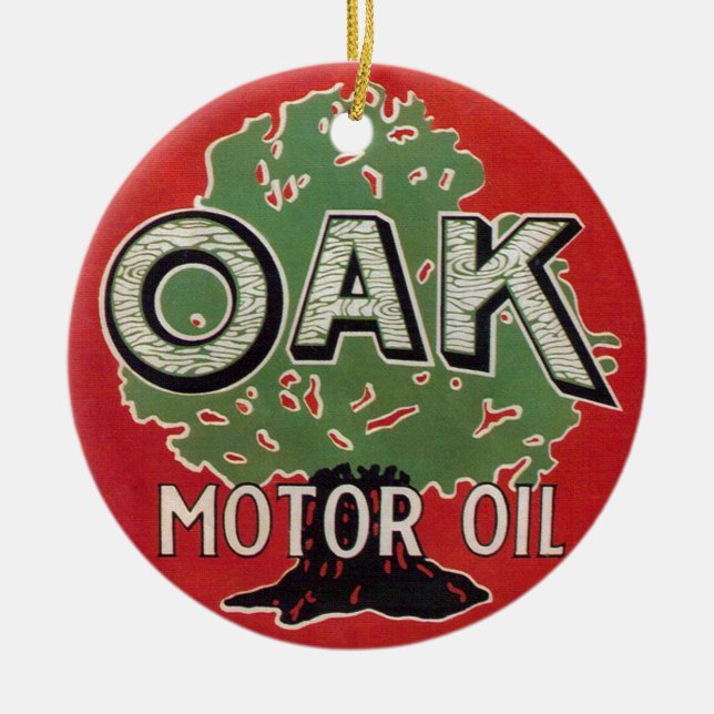 Oak Motor Oil Ceramic Ornament (Front)