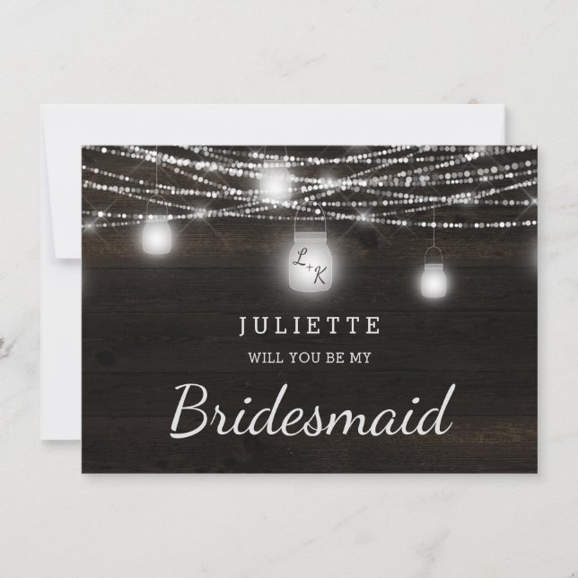 Oak Ridge Rustic Be My Bridesmaid Proposal Card (Front)