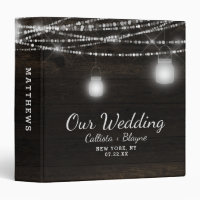 Oak Ridge Rustic Dark Wood Wedding Photo Album
