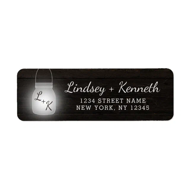 Oak Ridge Rustic Dark Wood Wedding Return Address Label Zazzle