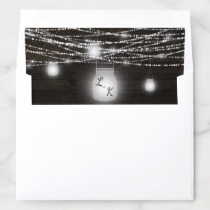 Oak Ridge Rustic Mason Jar Monogram Wedding Envelope Liner