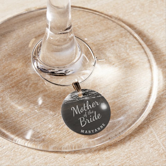 Oak Ridge Rustic Mother of the Bride Personalized Wine Charm (In Situ)