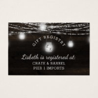 Oak Ridge Rustic Shower Gift Registry Insert Card