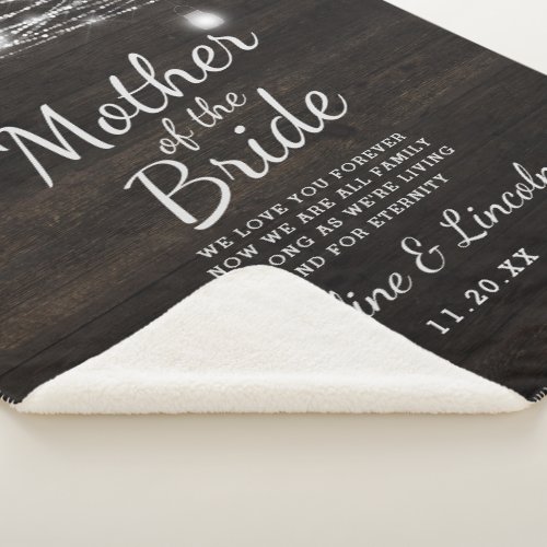 Oak Ridge Rustic to the Mother of the Bride Quote Sherpa Blanket
