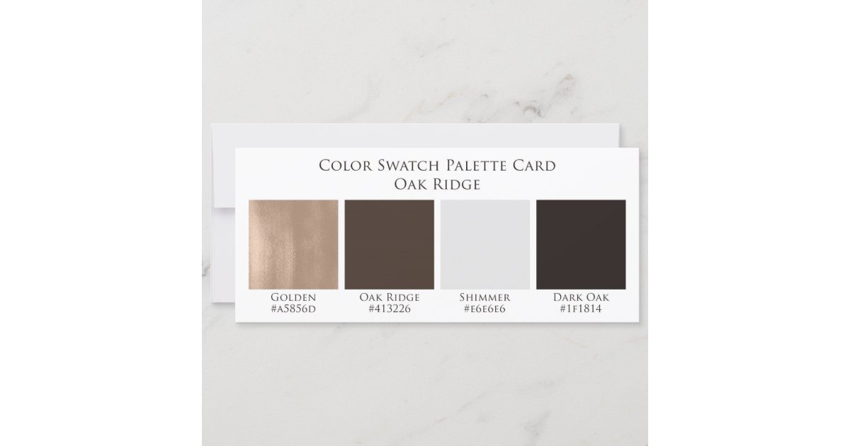 Oak Ridge Rustic Wedding Color Swatch Palette Card Zazzle Com