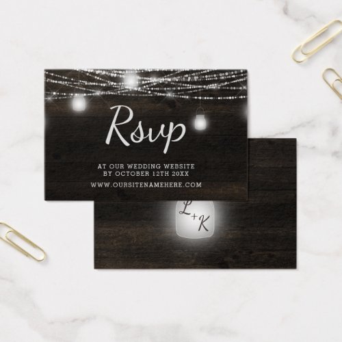 Oak Ridge Rustic Wedding Website RSVP Insert Cards
