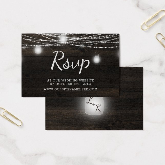 Oak Ridge Rustic Wedding Website RSVP Insert Cards (Office)