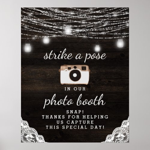 Oak Ridge Rustic Wood Photo Booth Wedding Sign