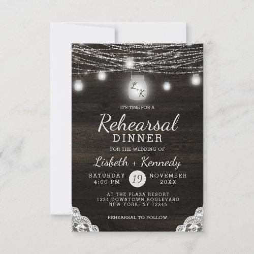 Oak Ridge Rustic Wood Wedding Rehearsal Dinner