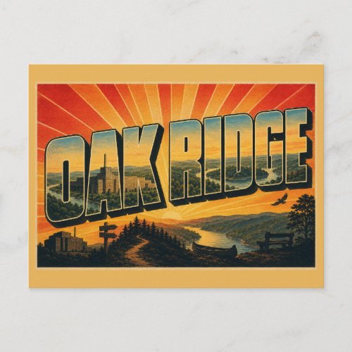 Oak Ridge TN Historic Reactor Forest River Art Postcard