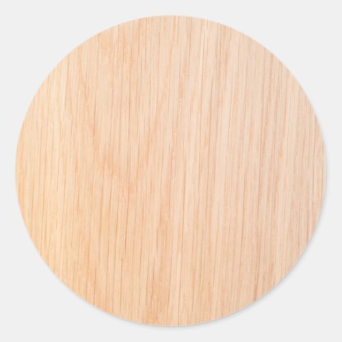 Oak timber texture classic round sticker