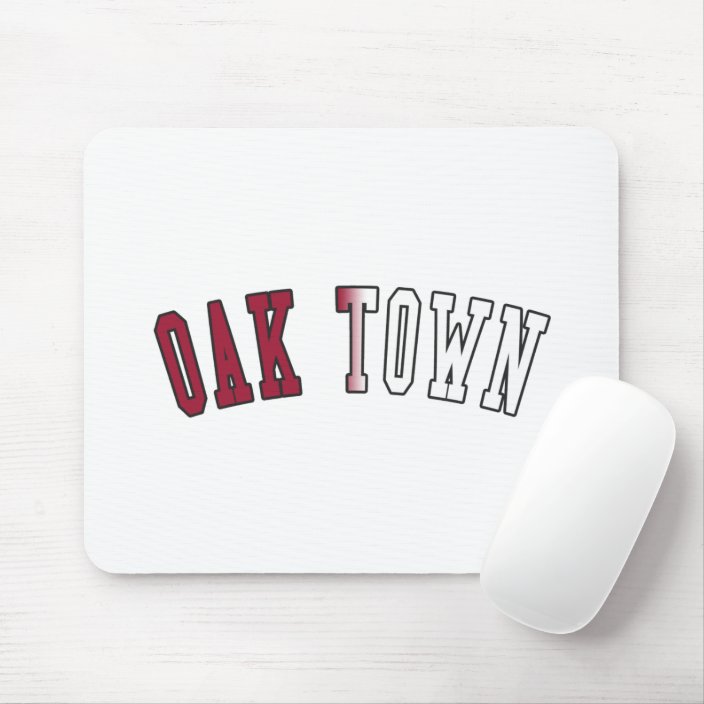 Oak Town in California State Flag Colors Mouse Pad