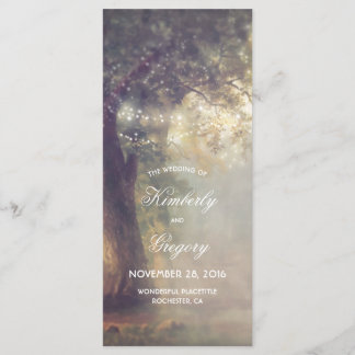 Oak Tree and String Lights Rustic Wedding Programs